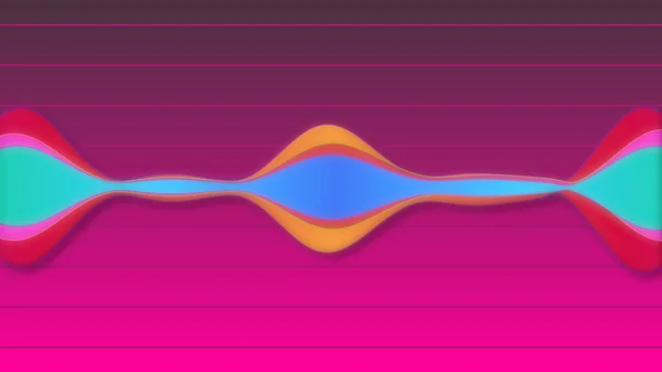 发光的音频均衡器动画Bg 幻想般的数字音频模拟波形 声音音乐视觉Vj图形 水平激光显示声音振动 播客用Bg — 图库照片