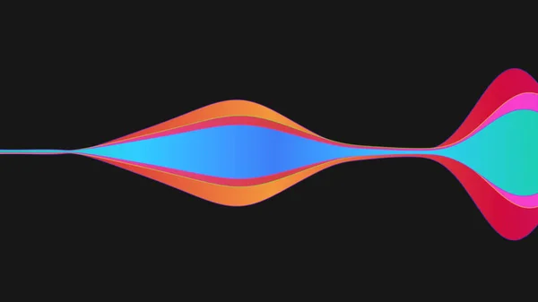 오디오 스펙트럼 미니멀리즘 오디오 웨이브가 분리되었습니다 시각화 그래픽 애니메이션 시뮬레이션 — 스톡 사진