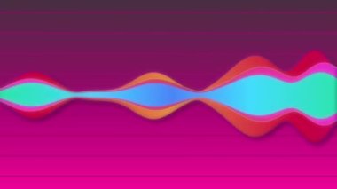 Parlayan 4K ses eşitleyici animasyon bg. Fantezi, dijital ses simülasyon dalga formu gibi. Ses müzik görsel vj grafiği 3840x2160. Podcast için UHDBG 'de yatay lazer ses titreşimlerini göster.