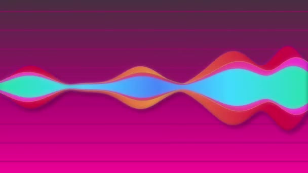 4KオーディオイコライザーのアニメーションBg ファンタジー夢のようなデジタルオーディオシミュレーション波形 3840X2160のサウンドミュージックビジュアルVjグラフィック 水平レーザーはポッドキャストのUhd Bgで音の振動を示します — ストック動画