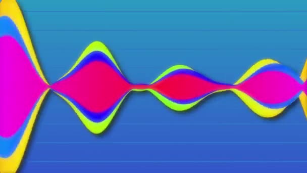 Glowing Audio Equalizer Animated Fantasy Dreamlike Digital Audio Simulation Waveform — Stock Video