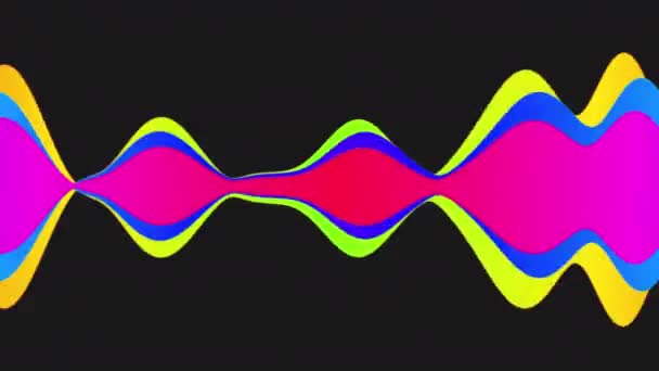 4K音频频谱 最少的音频隔离 Uhd中的声音可视化Vj图形元素 声音均衡器动画模拟 明亮发光均衡器音乐频谱水平激光显示 — 图库视频影像