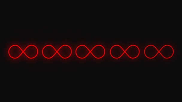Infinity Symbol Spur Retro Stil Glühende Animation 60Fps Rgb — Stockvideo