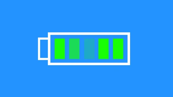 バッテリーの充電とクロマBgでの放電 バッテリーの形が動く 現代のバッテリーアイコンアニメーション テクノロジーバッテリー グリーンスクリーンのSymbol Motion Graphicsフル充電アイコン イラスト — ストック写真