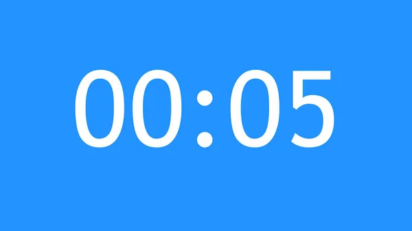 Simple Animated Countdown Timer Clock Segunda Cuenta Desde Pantalla Azul — Foto de Stock