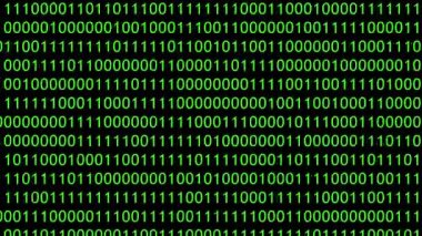 4K 3D LOOP 0 VE BİR SEVGİLİK, BİLİM VE DATA STÜTÜRLERİ İÇİN BİR GİRİŞİM. Yaratıcı MATRIX Stili BINARY COD BG Ağ 3 boyutlu Kodlama Program BG, RANDOM BINARY KODASI NETwork