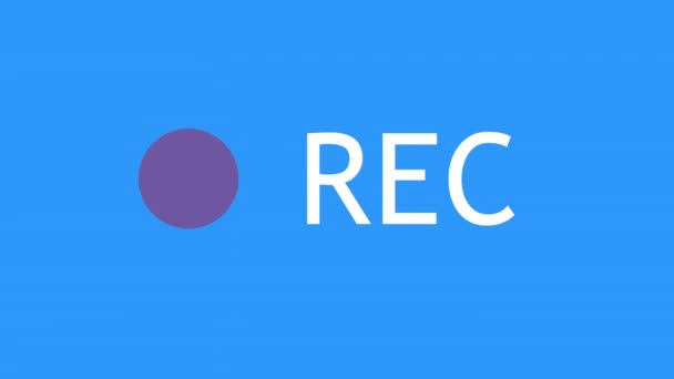 Simple Rec Texto Câmara Screen Recording Animation Record Icon Seamless — Vídeo de Stock