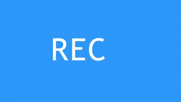 Simple Rec Text Camera Screen Recording Animation Record Icon Seamless — Stock Video