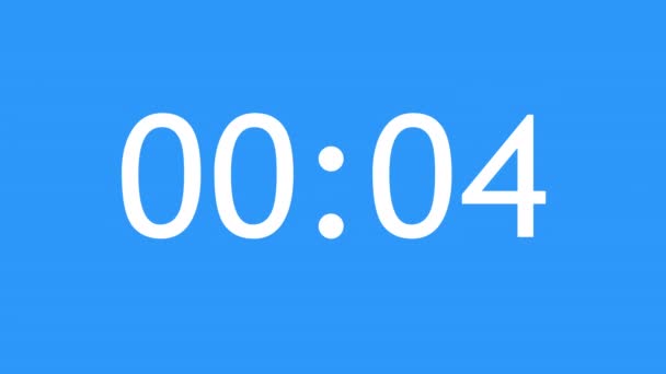 Simple Animado Countdown Tempo Bloqueio Segunda Conta Uhd Blue Screen — Vídeo de Stock