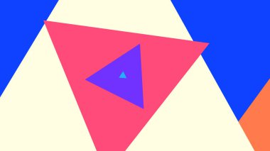 PSYCHEDELIC 3D MOVEMENT: 70s DJ VISUALS - SPIRITUAL GEOMETRY IN VIRTUAL CYBERSPACE. TRENDY INK DOODLE EFFECTS WITH COLOURFUL GLOW AND NEON MASK. TRIANGLE BURST TRANSITION ELEMENT