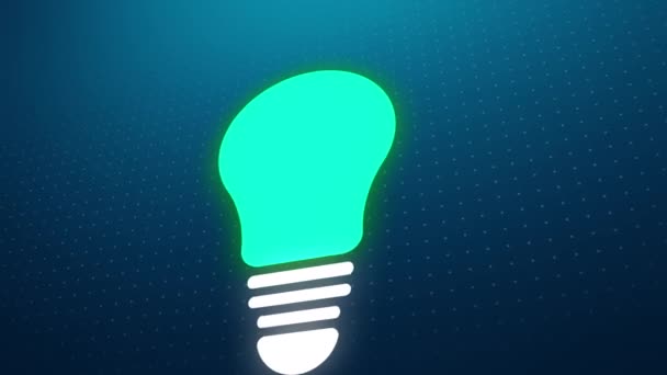 Fast Innovation Power Glowing Lightbulb Shines Inspiration Beam Creative Puzzle — Stok Video