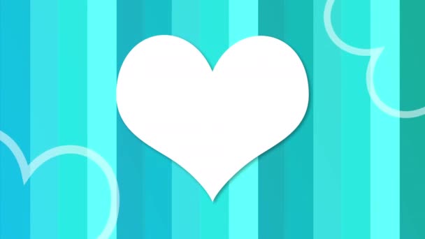Simple Empty Animating Heart Icon Popping Animation Uhd — Stok video