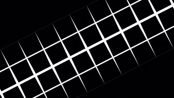 Nahtlose Bewegung Abstrakte Gitteranimation Mit Rechteckiger Schwarz Weiß Tessellation Fließende — Stockvideo