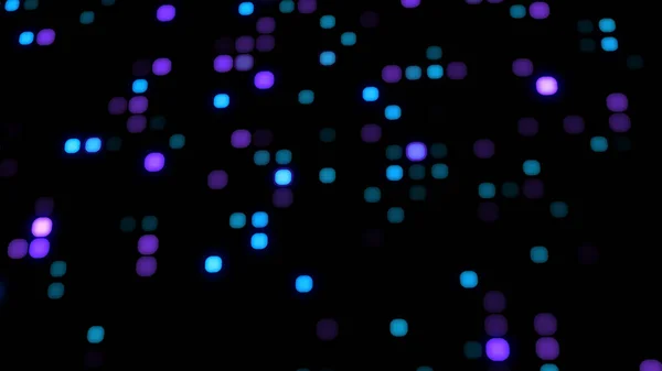 Brillante Colorato Puntini Digitali Paesaggio Tecnologia Sfondo Particelle Cubo Movimento — Foto Stock