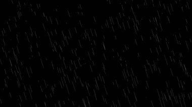 Sinema gerçekçi yağmur animasyonu alfa luma mat arka planı ile örtüşür. Şiddetli yağmur fırtınası. Gerçeküstü yağmur damlaları düşen gök gürültüsü örtüsü. Siyah bg üzerinde yağmur damlaları.