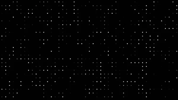 simple white colored random circle dots generating particle animation on black bg. Geometric shape overlay background. Random waving animation of dots shape