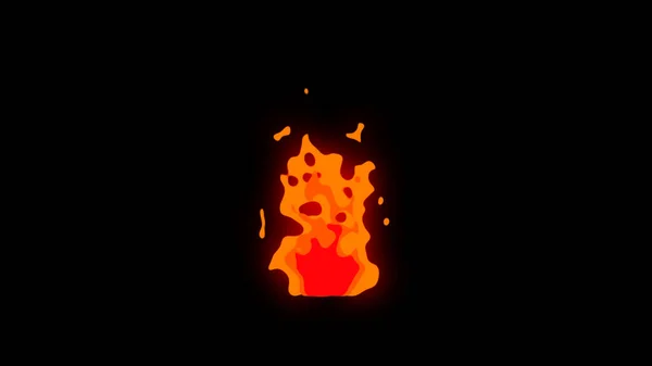 Simple Glowing Burning Cartoon Anime Manga Style Fire Animation Small — Stock Photo, Image