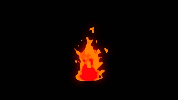 Simple Glowing Burning Cartoon Anime Manga Style Fire Animation Small — Stock Photo, Image