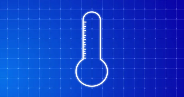 ガラス水銀温度計内部の地球温暖化による温度上昇 温度計のスケールの表示器の動きのグラフィック 天気データビジュアル — ストック写真