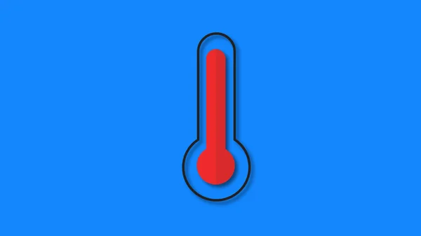 Termômetro Tela Verde Animação Temperatura Simples Aumento Animação Temperatura Medição — Fotografia de Stock