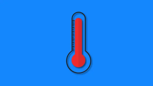 Termômetro Tela Verde Animação Temperatura Simples Aumento Animação Temperatura Medição — Fotografia de Stock