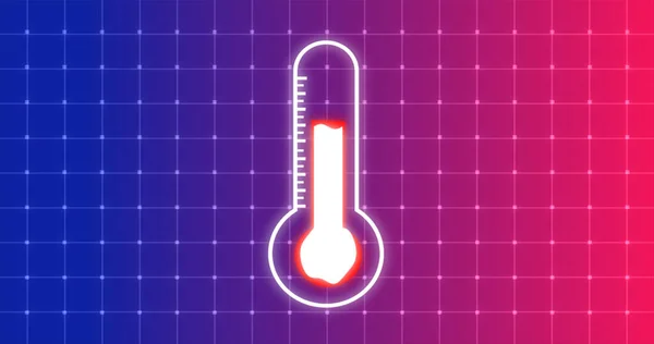 Cam Civa Termometrenin Içindeki Küresel Isınma Nedeniyle Yükselen Sıcaklık Sıcaklık — Stok fotoğraf
