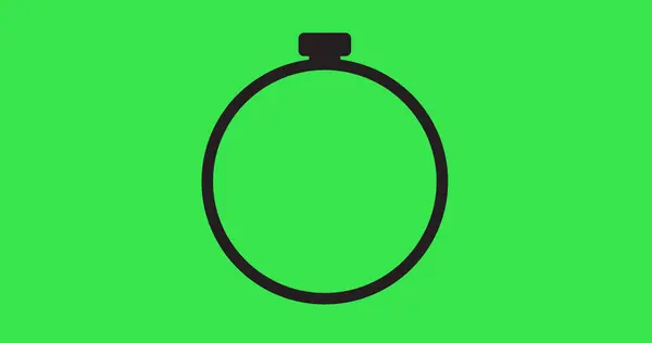 Simple 2D stopwatch start to stop round completion animation. Old school flat stopwatch icon motion graphic. Countdown watch timer.