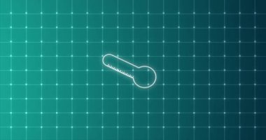 4K 30FPS 'deki yeşil ekranda cam civa termometrede küresel ısınma nedeniyle yükselen sıcaklık. Sıcaklık ölçeği ölçeği, hareketli grafik stok görüntüsü. Hava verisi görselleri.