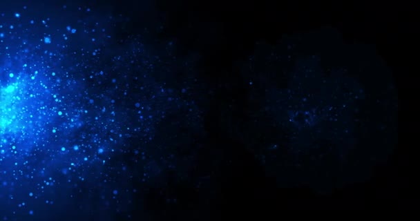 Синій Колір Частинок Підводного Пилу Рухаються Під Крихітним Джерелом Світла — стокове відео