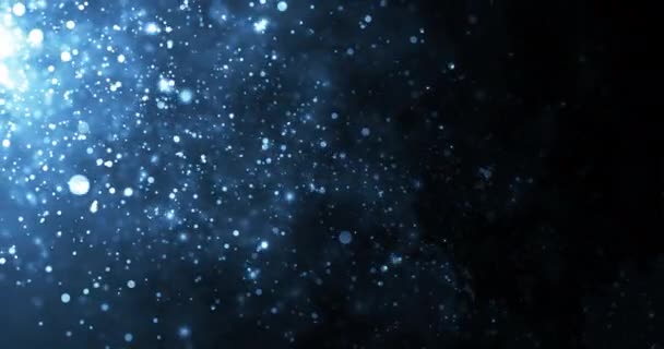 Particules Poussière Sous Marine Couleur Bleue Déplaçant Sous Lumière Jante — Video