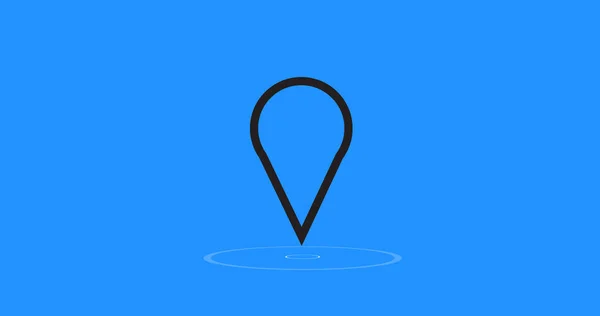 Ortsmarkierung Animation Pinzeiger Auf Dem Grünen Hintergrund Der Karte Ortsschild — Stockfoto