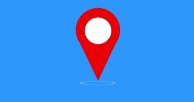 Yer imi 2D animasyon 4K Alfa kanalında. Haritada işaretli nokta yeşil ekran arkaplanı. Konum işareti ve koordinatlar canlı bir haritada rota ve konumu gösteriyor. 2B hareket grafikleri.