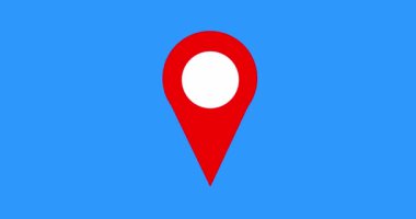 Yer imi 2D animasyon 4K Alfa kanalında. Haritada işaretli nokta yeşil ekran arkaplanı. Konum işareti ve koordinatlar canlı bir haritada rota ve konumu gösteriyor. 2B hareket grafikleri.