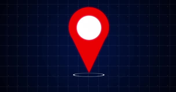 Location Marker Animation Alpha Channel Pinpointer Marked Map Green Screen — Stock Video