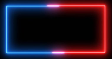 Neon parlayan dikdörtgen çerçeve arkaplan hareketi grafiği. Geçmişe dönük, dikişsiz döngü VJ, kulüp, şov ve sunum zeminine sahip gelecekçi..