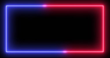 Neon parlayan dikdörtgen çerçeve arkaplan hareketi grafiği. Geçmişe dönük, dikişsiz döngü VJ, kulüp, şov ve sunum zeminine sahip gelecekçi..