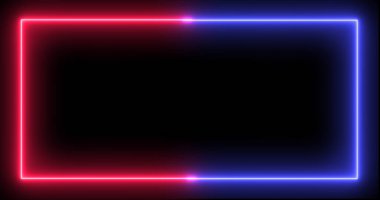 Neon parlayan dikdörtgen çerçeve arkaplan hareketi grafiği. Geçmişe dönük, dikişsiz döngü VJ, kulüp, şov ve sunum zeminine sahip gelecekçi..