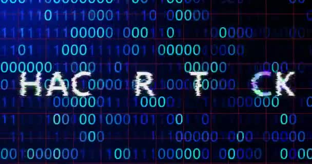 System Ataków Hakerów Zhakował Komputerowy Wirus Usterki Międzysystemowej Hakerskiej Animacji — Wideo stockowe