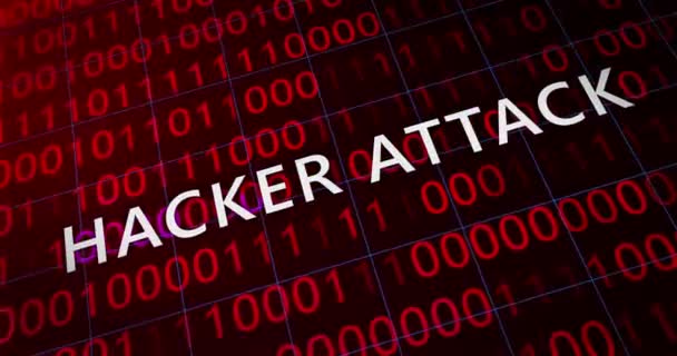 黑客攻击系统黑客攻击计算机漏洞病毒系统间黑客攻击概念动画在4K 网络安全数据破坏恶意软件系统崩溃错误生成消息背景 — 图库视频影像