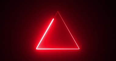 4K neon parlayan üçgen döngü arka plan hareketi hızlı fütüristik teknoloji bg. Kusursuz 3D rendelenmiş modaya uygun neon üçgen görüntüler 4096x2160. Konser toplantısı slayt gösterisi arkaplanı.