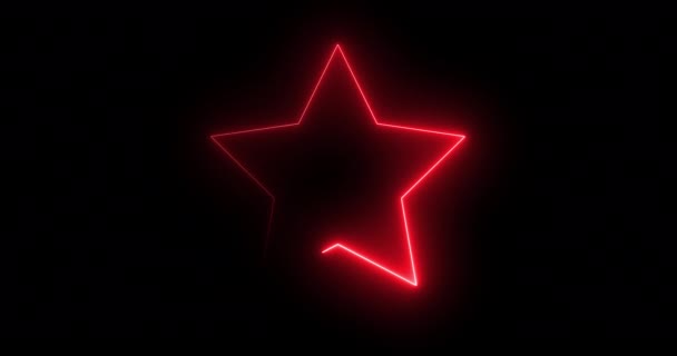 Neon Star Moving Light Animation 4096X2160 Loop Disco Club Black — Stock Video
