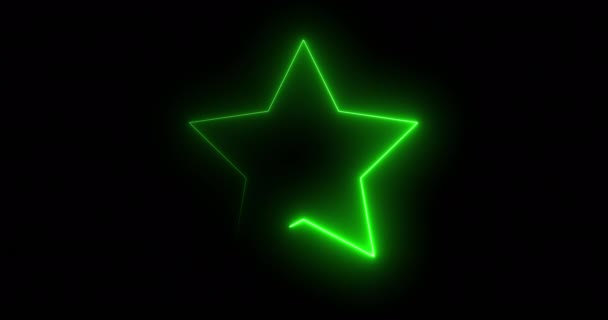 Neonová Hvězda Pohybující Světlo Animace 4096X2160 Pro Smyčka Diskotéka Klub — Stock video