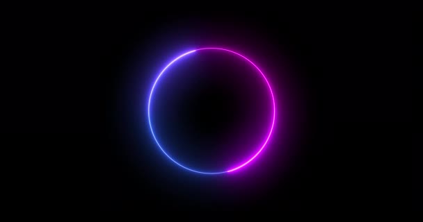 Futuristic Neon Colored Retro Style Glowing Circles Motion Graphic Loop — Stock Video