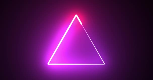 Neon Gloeiende Driehoek Lus Achtergrond Beweging Grafische Snelle Futuristische Technologie — Stockvideo