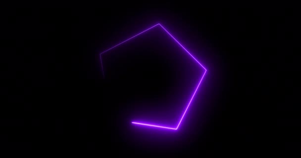 Rychle Pohybující Hexagon Neon Světla Retro Styl Futuristické Technologie Pohybové — Stock video