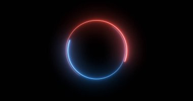 Fütürist neon renkli parlayan daireler hareketi grafiği. Neon parlayan stil daire şeklinde bg 'in animasyon videosu. Neon ışıkları. daire ışıkları illüstrasyonu.