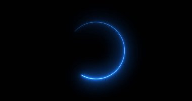 Fütürist neon renkli parlayan daireler hareketi grafiği. Neon parlayan stil daire şeklinde bg 'in animasyon videosu. Neon ışıkları. daire ışıkları illüstrasyonu.