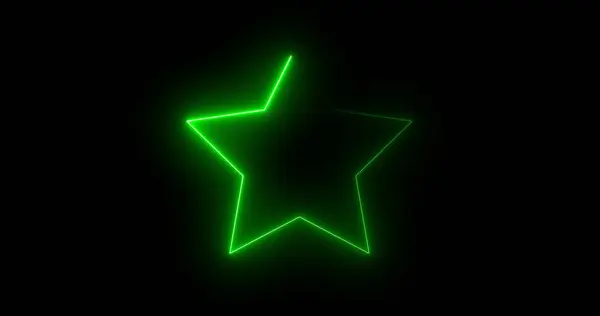 Neon star moving light animation for VJ Loop disco and Club BG. Black background star neon motion graphic.Glamour glitter backdrop for a holiday celebration party. Stage light star illustration.