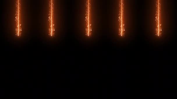 Lichte Deeltjes Sporen Neerslag Animatie Energie Licht Kleurrijke Stralen Vallen — Stockvideo