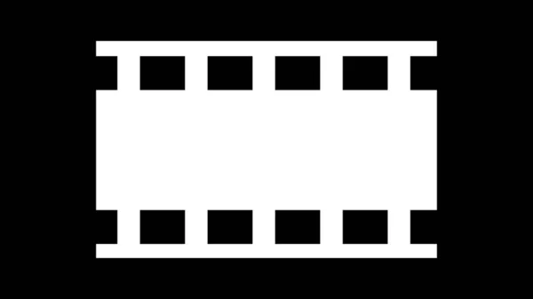 Film reel film tape moving motion graphic greenscreen background. Reel icon animation. Horizontal Film strip icon film frame.